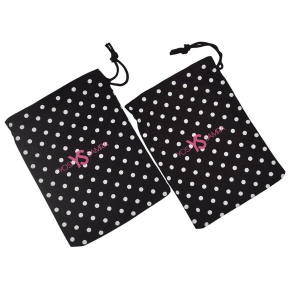 2 Yosi Samra Polka Dot Drawstring Pouch - Picture 1 of 4